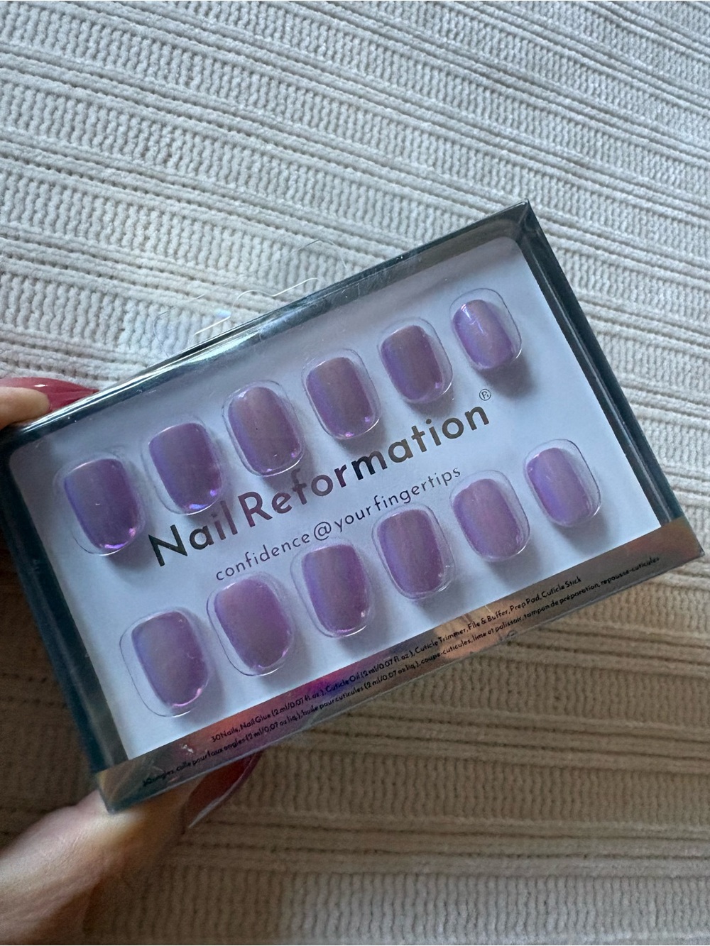 Nail Reformation Short Purple Iridescent Press on Nails Manicure
